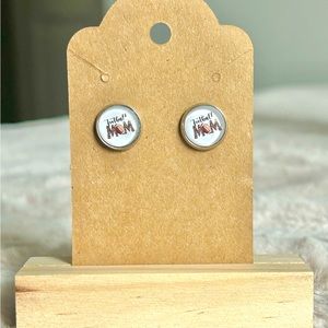 2 for $14 Handmade Football Mom Stud Earrings